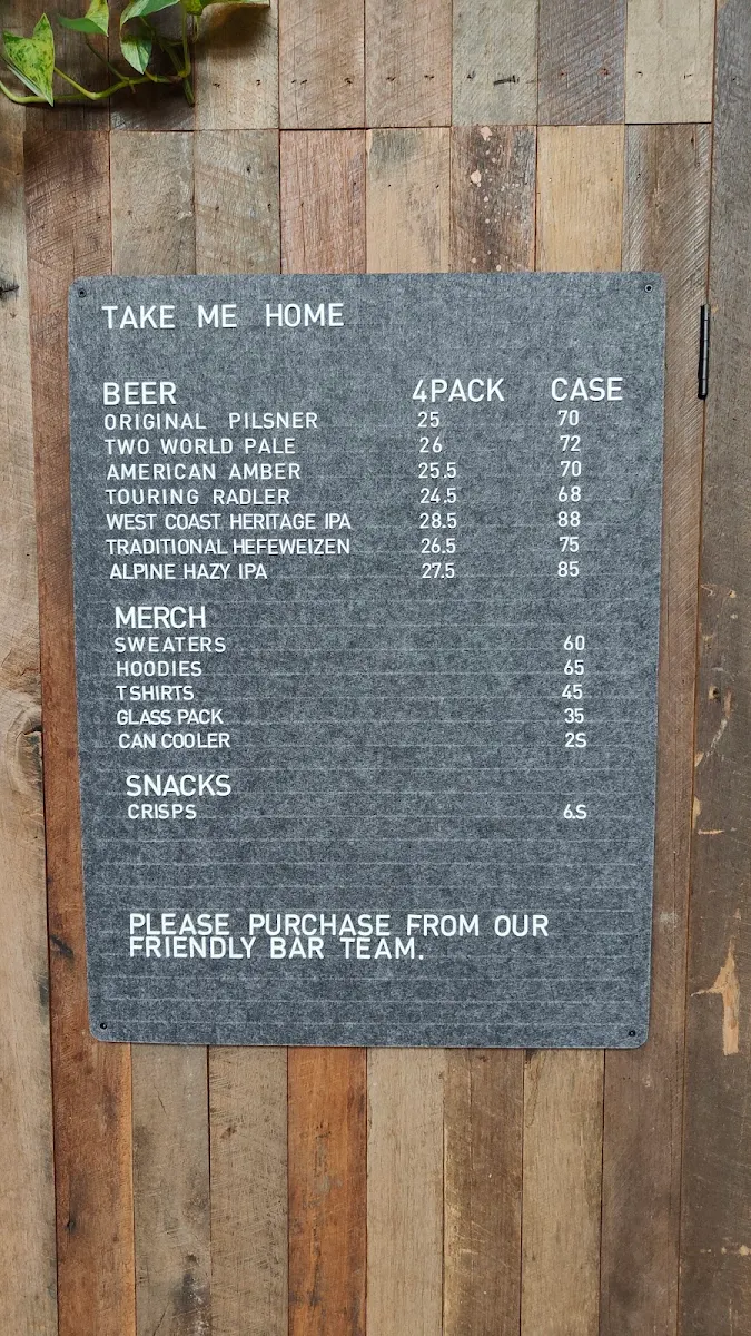 Menu, Chuck and Son's Brewing Co.