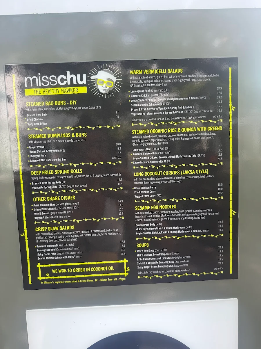 Menu, MISSCHU Upstairs