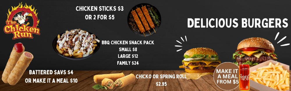 Menu, The Chicken Run Cranebrook