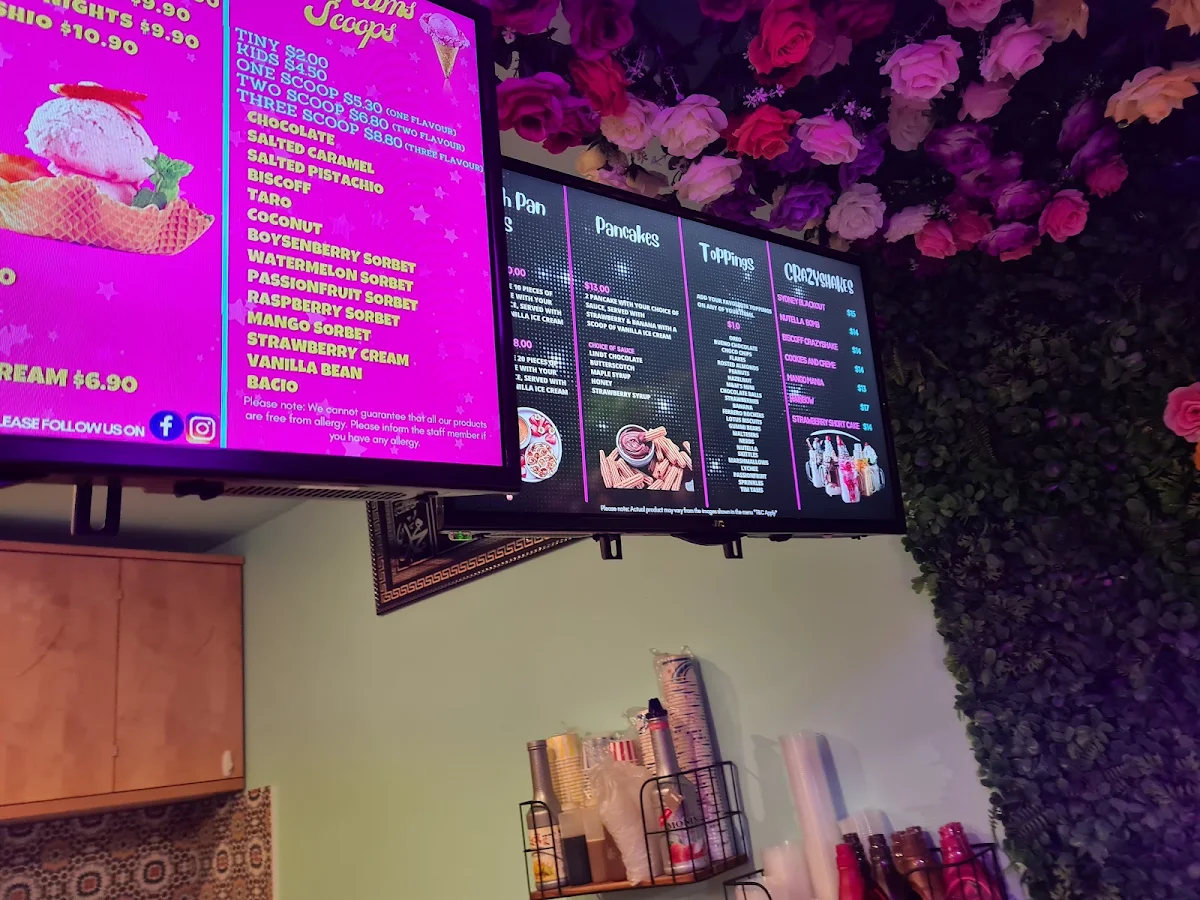 Menu, Cravery Crepes &Acai, drinks bubble tea shop