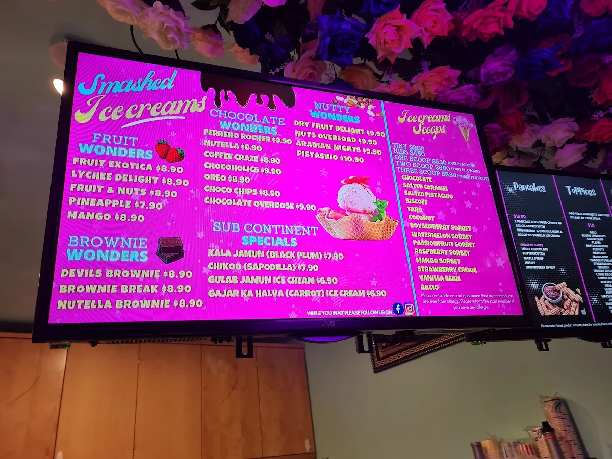 Menu, Cravery Crepes &Acai, drinks bubble tea shop