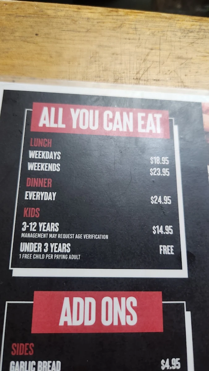 Menu, Pizza Hut Ballarat Dine In