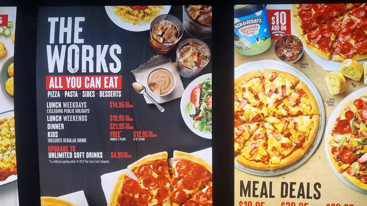 Menu, Pizza Hut Ballarat Dine In