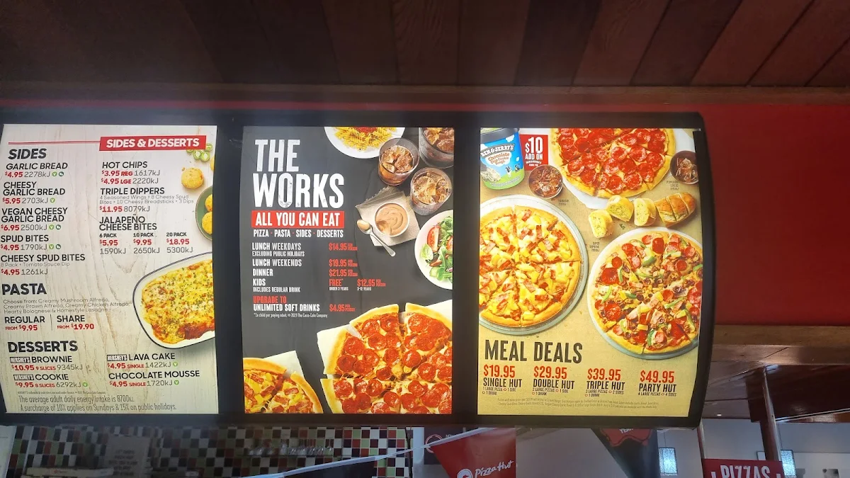 Menu, Pizza Hut Ballarat Dine In
