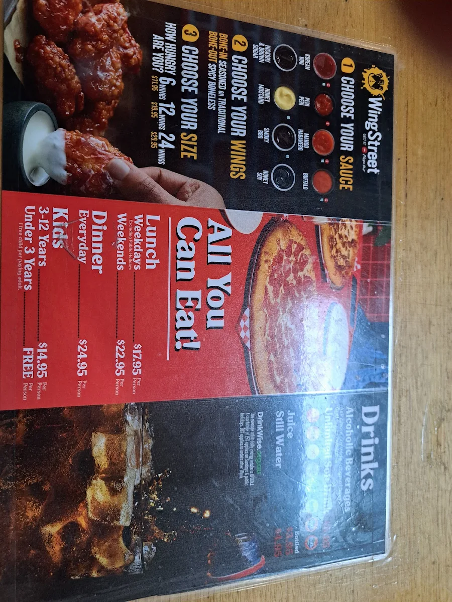 Menu, Pizza Hut Ballarat Dine In