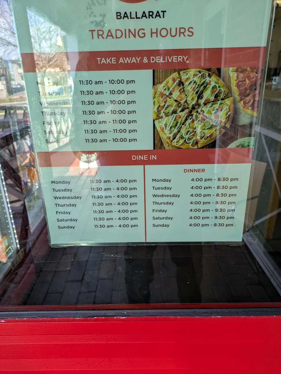 Menu, Pizza Hut Ballarat Dine In