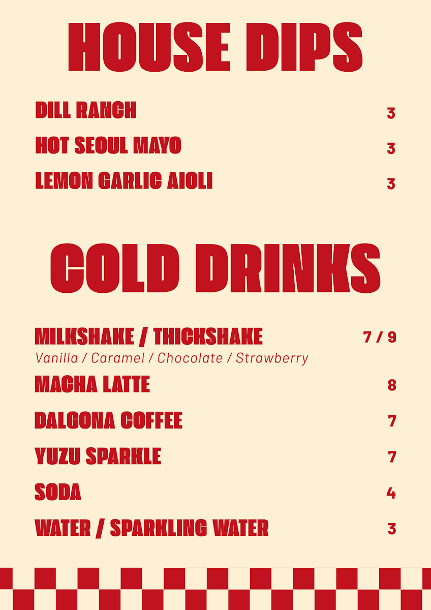 Menu, K CRUNCH