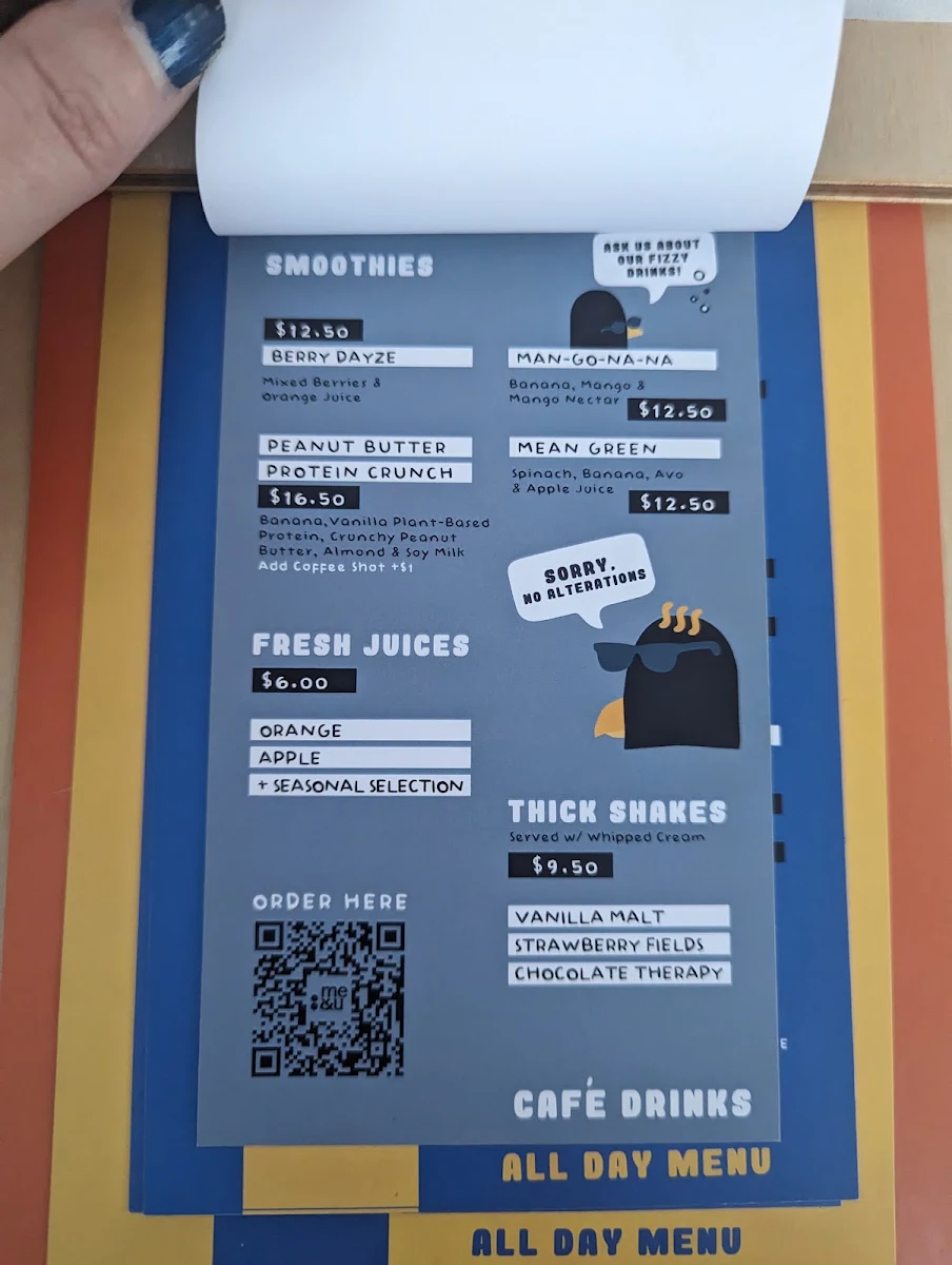 Menu, Perry’s (Peregrine Social Club)