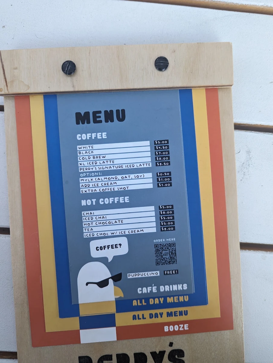 Menu, Perry’s (Peregrine Social Club)