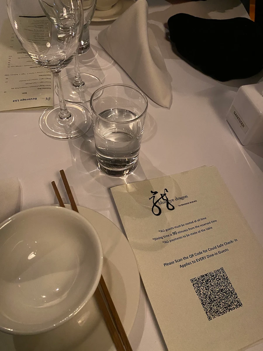 Menu, Blue Eye Dragon
