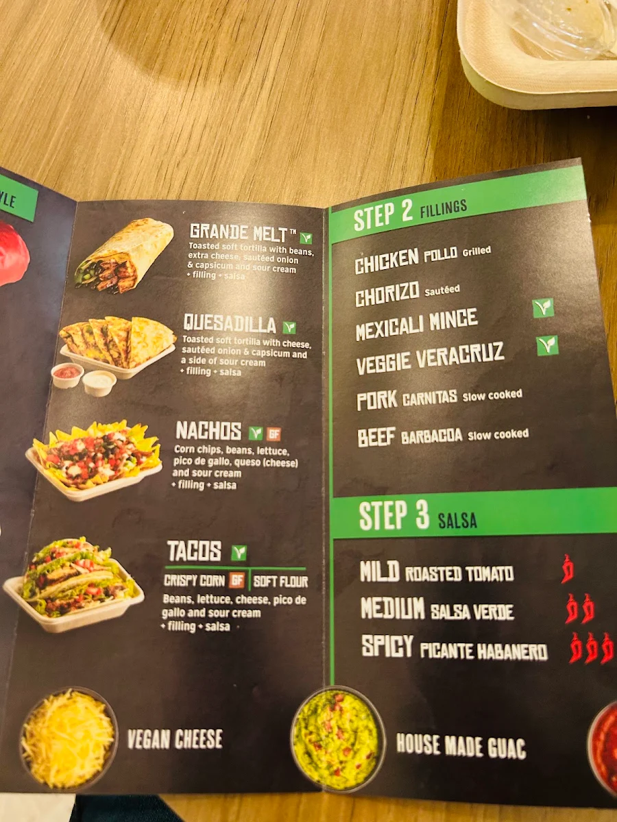 Menu, Mad Mex Watergardens