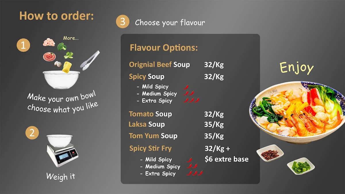 Menu, Big Bowl Malatang