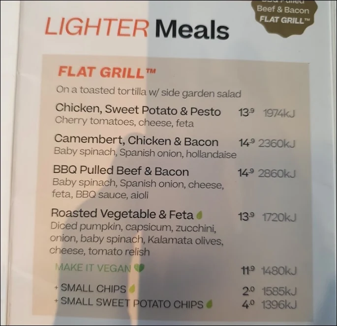 Menu, The Coffee Club Margaret Street Toowoomba