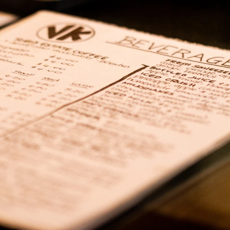 Menu, VK Everydays Beaudesert