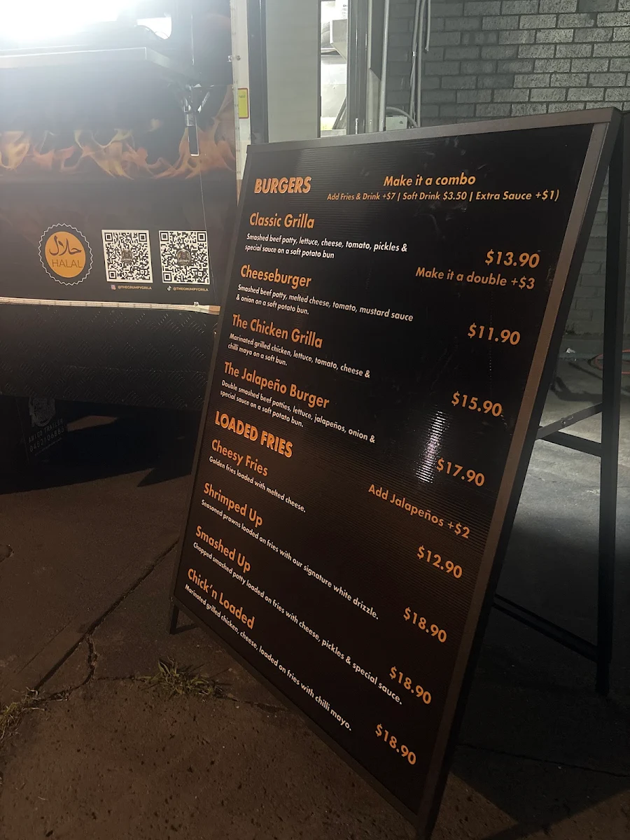 Menu, The grumpy Grilla