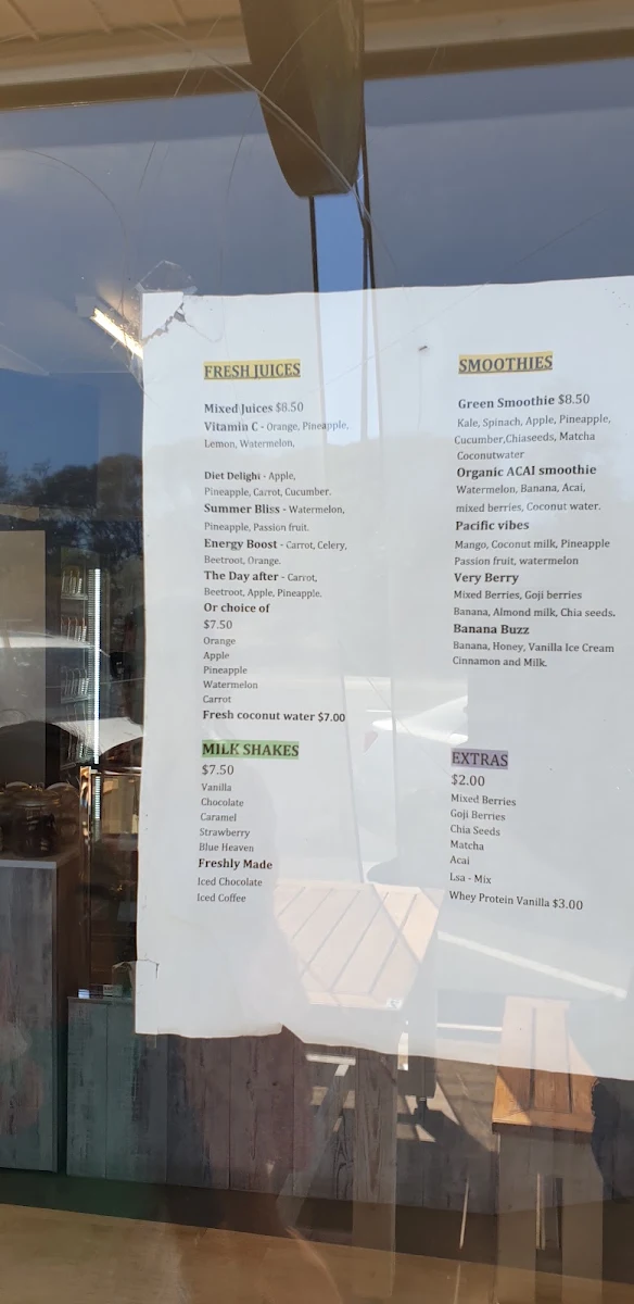 Menu, Table 55 - Seaford
