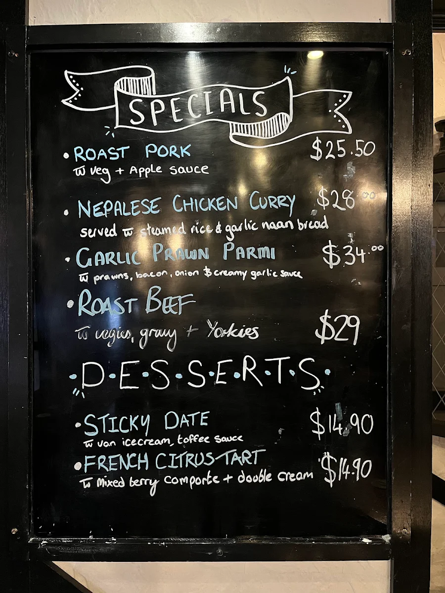 Menu, Cock'n'Bull British Pub