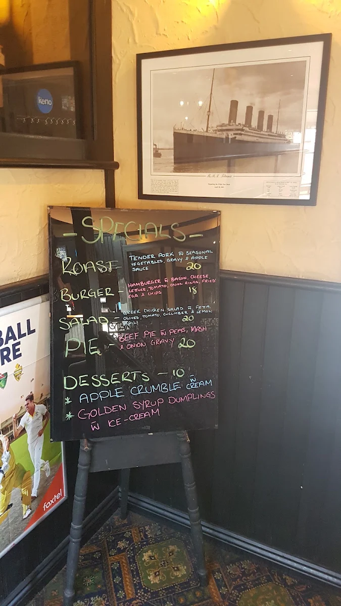 Menu, Cock'n'Bull British Pub
