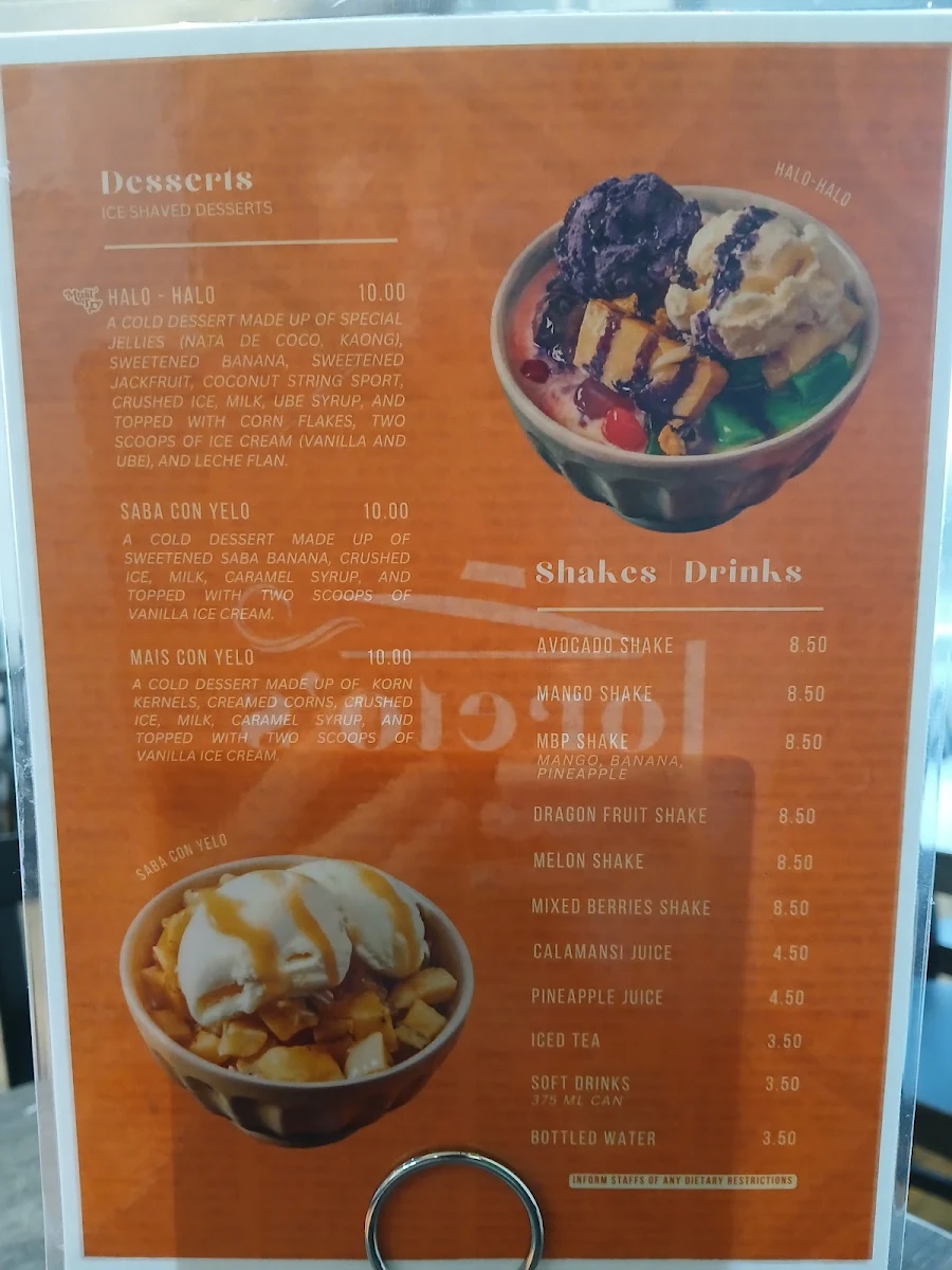 Menu, Loreto's Kitchen