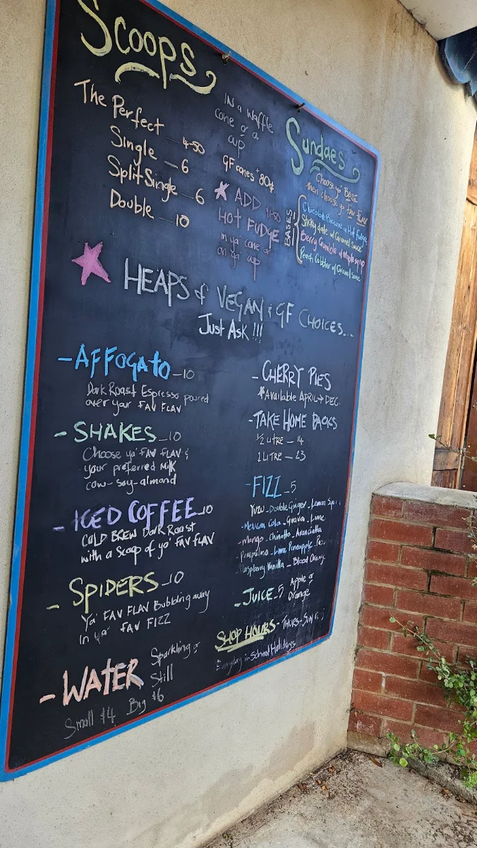 Menu, Icecream Republic