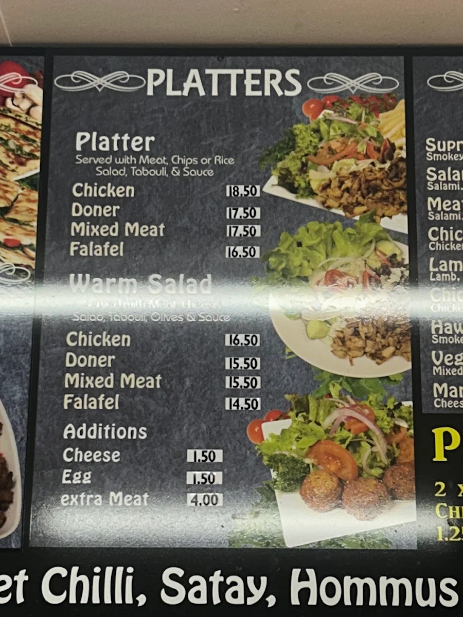 Menu, Sipra Kebab and Grill Yangebup