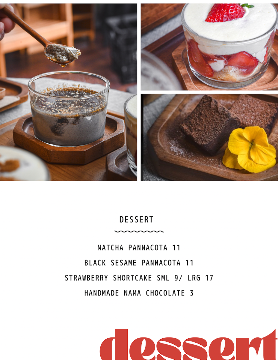 Menu, ILZA JAPANESE CAFE NUNAWADING