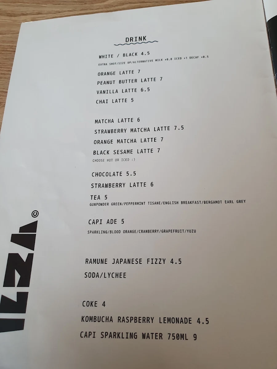 Menu, ILZA JAPANESE CAFE NUNAWADING