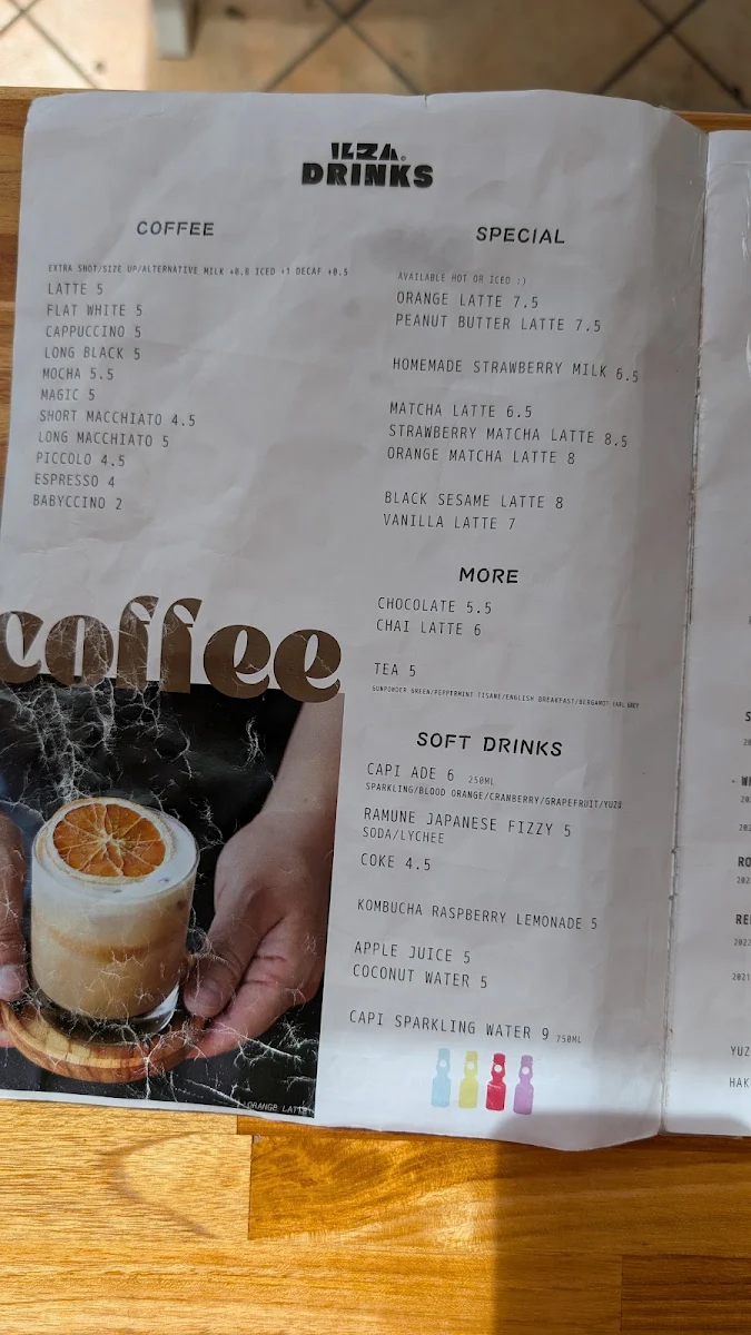 Menu, ILZA JAPANESE CAFE NUNAWADING