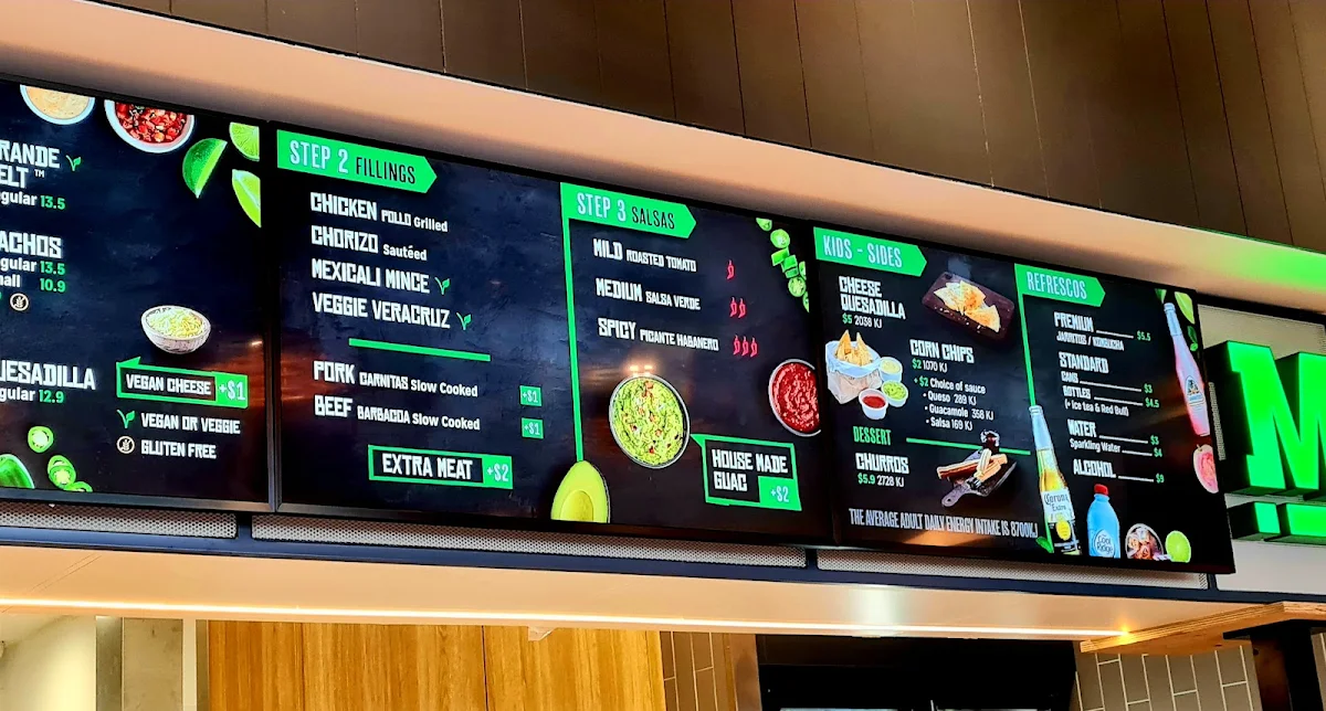 Menu, Mad Mex Schofields
