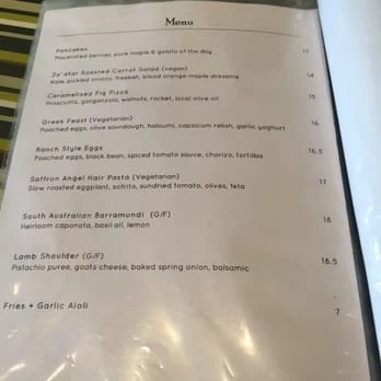 Menu, Campos Coffee - Gasworks