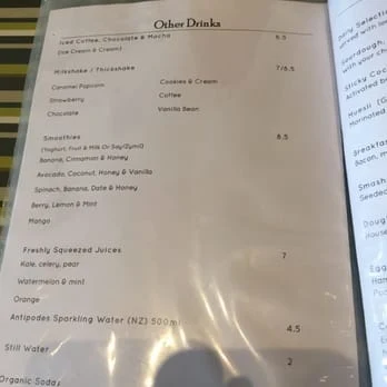 Menu, Campos Coffee - Gasworks