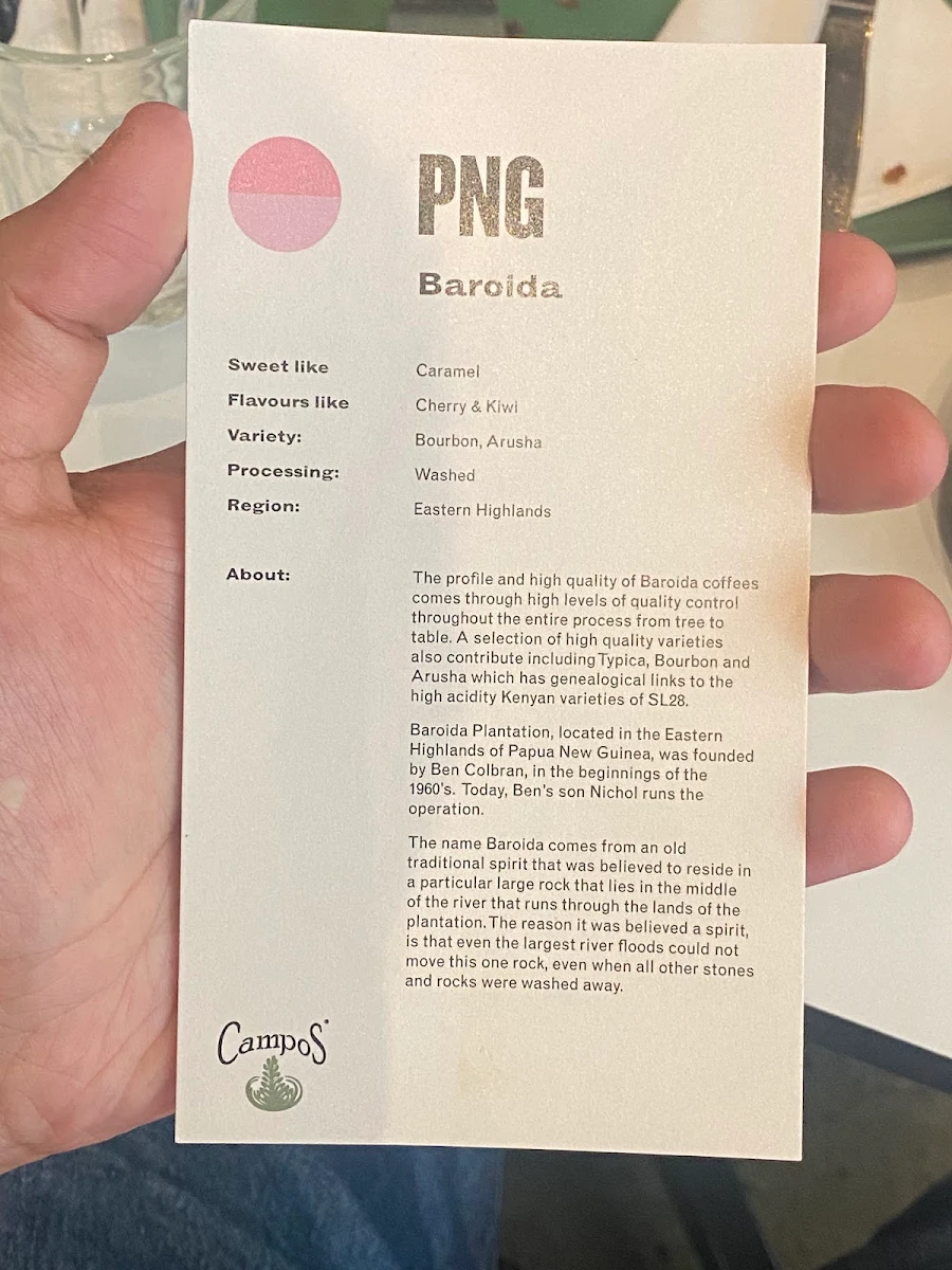 Menu, Campos Coffee - Gasworks