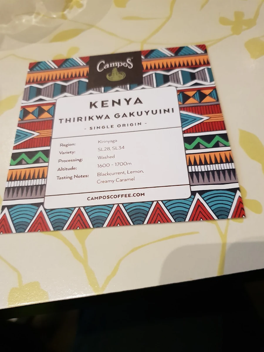 Menu, Campos Coffee - Gasworks