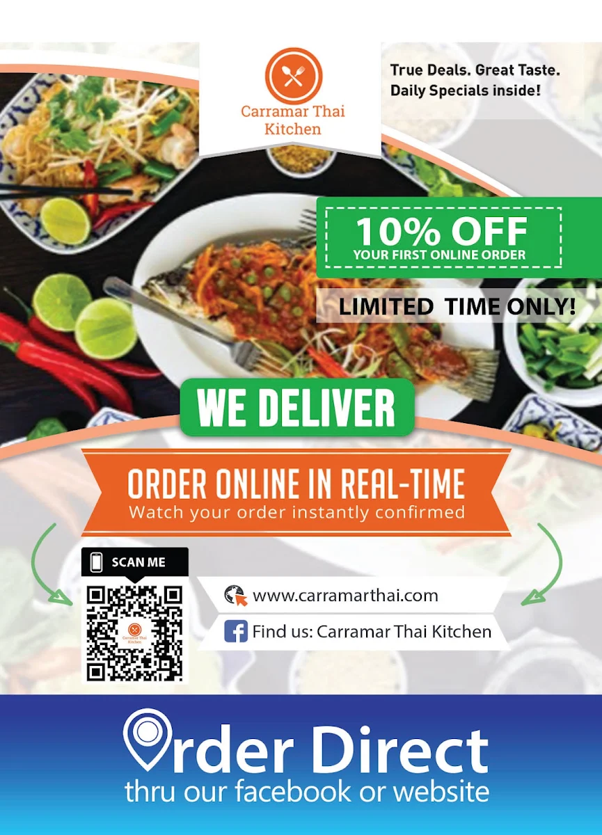 Menu, Carramar Thai Kitchen