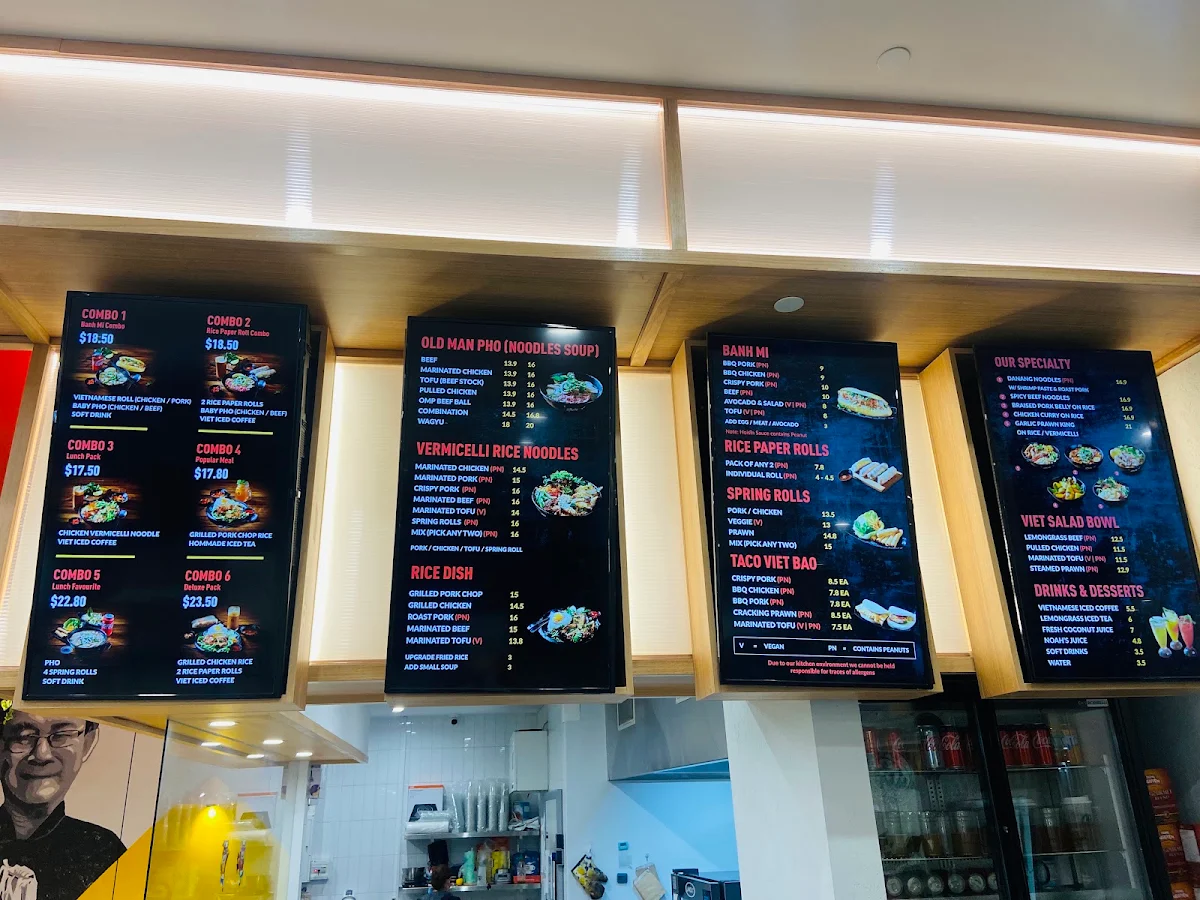 Menu, Old Man Pho Airport West - Vietnamese Restaurant
