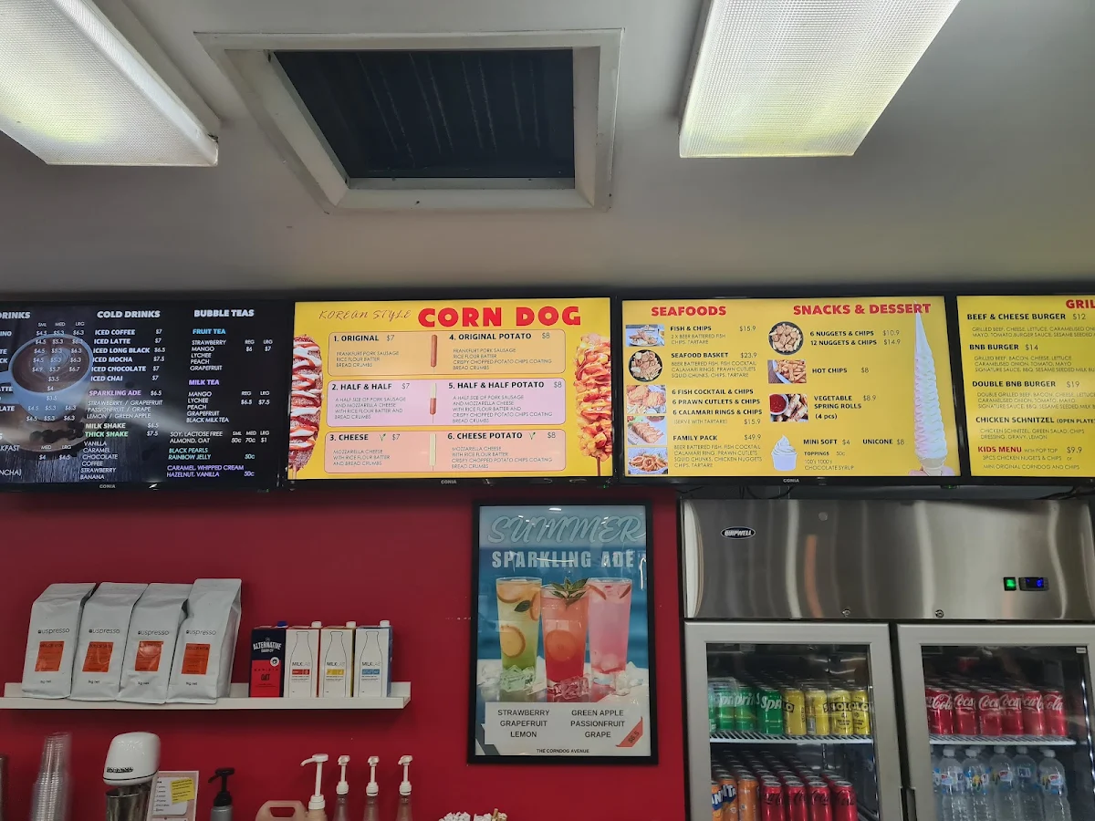 Menu, The corn dog avenue