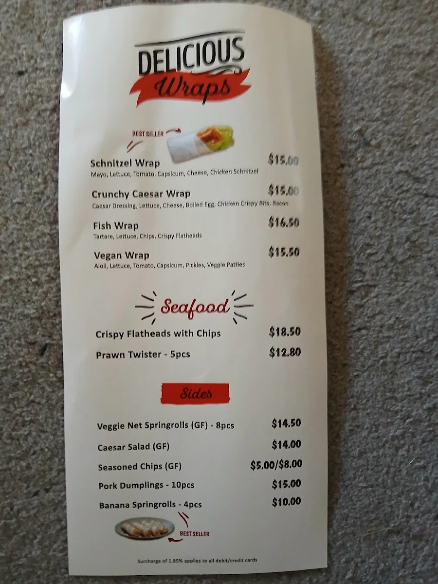 Menu, Jinee's Kitchen