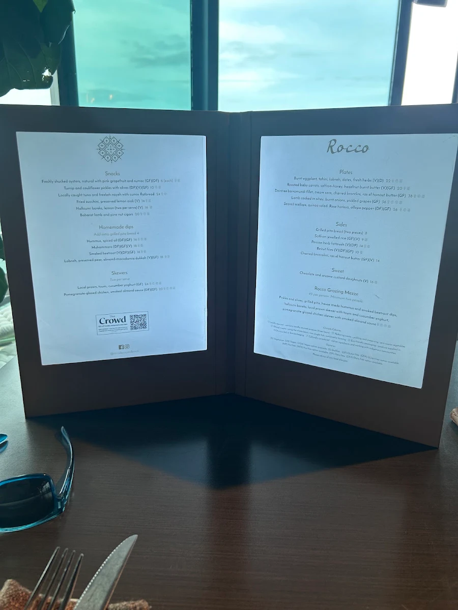 Menu, Rocco by Crystalbrook