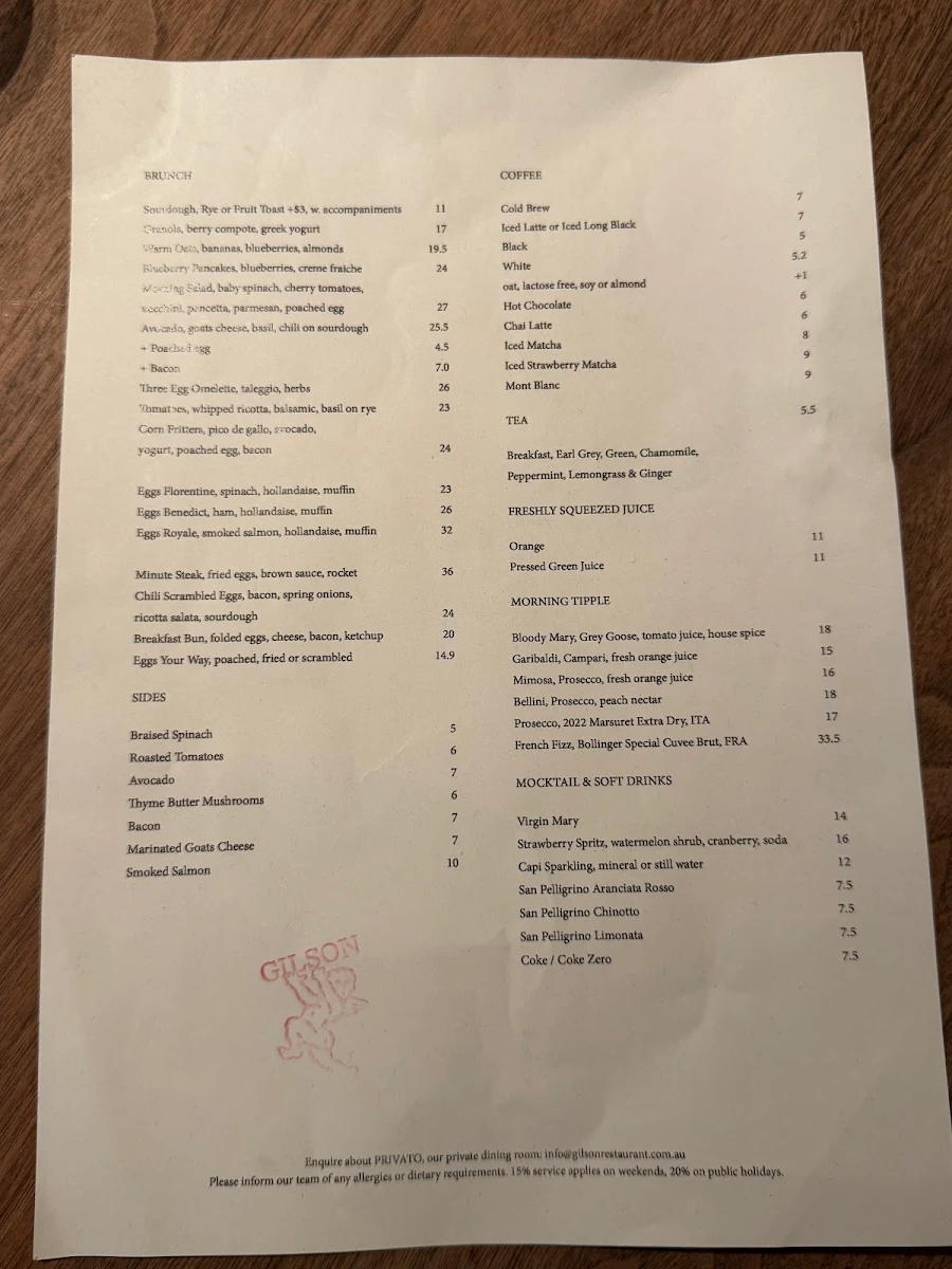 Menu, Bacash Restaurant