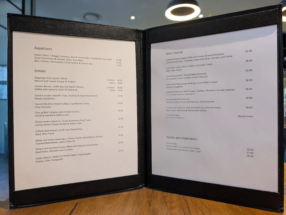 Menu, Bacash Restaurant