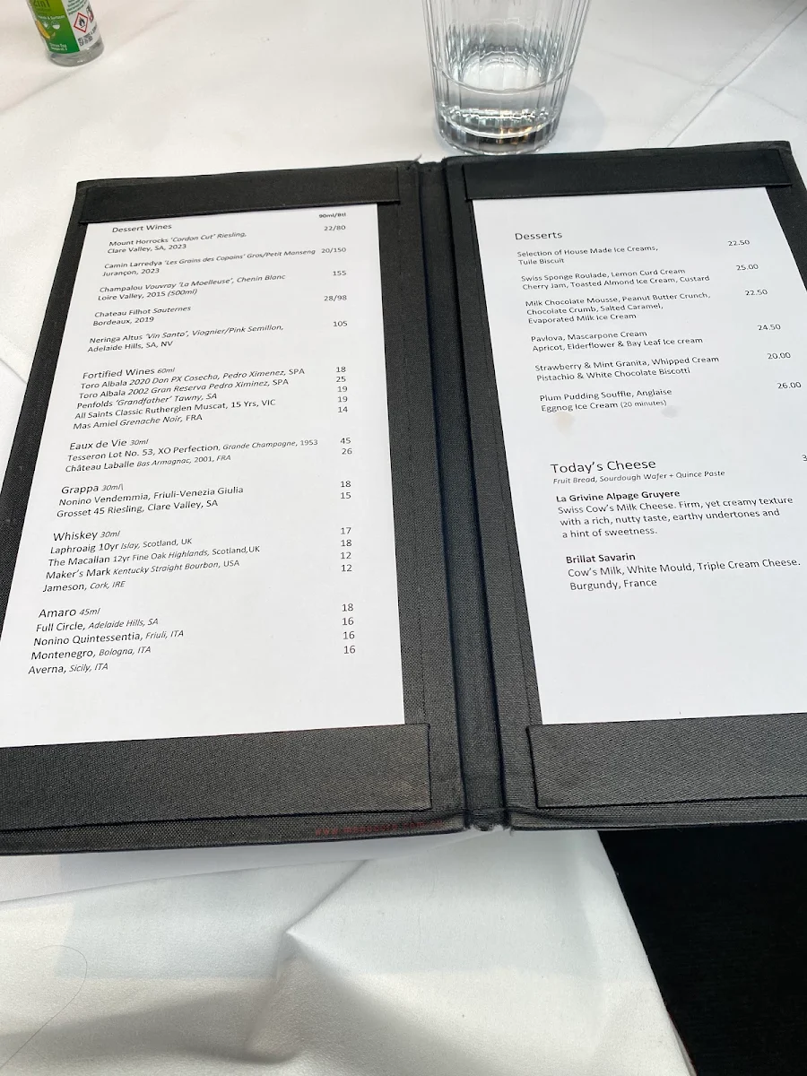 Menu, Bacash Restaurant