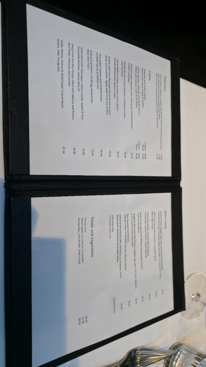 Menu, Bacash Restaurant