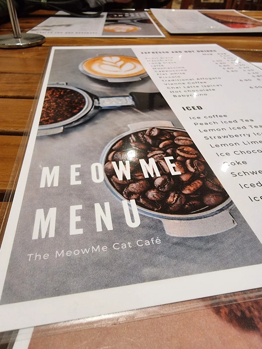 Menu, MeowMe Cat Cafe