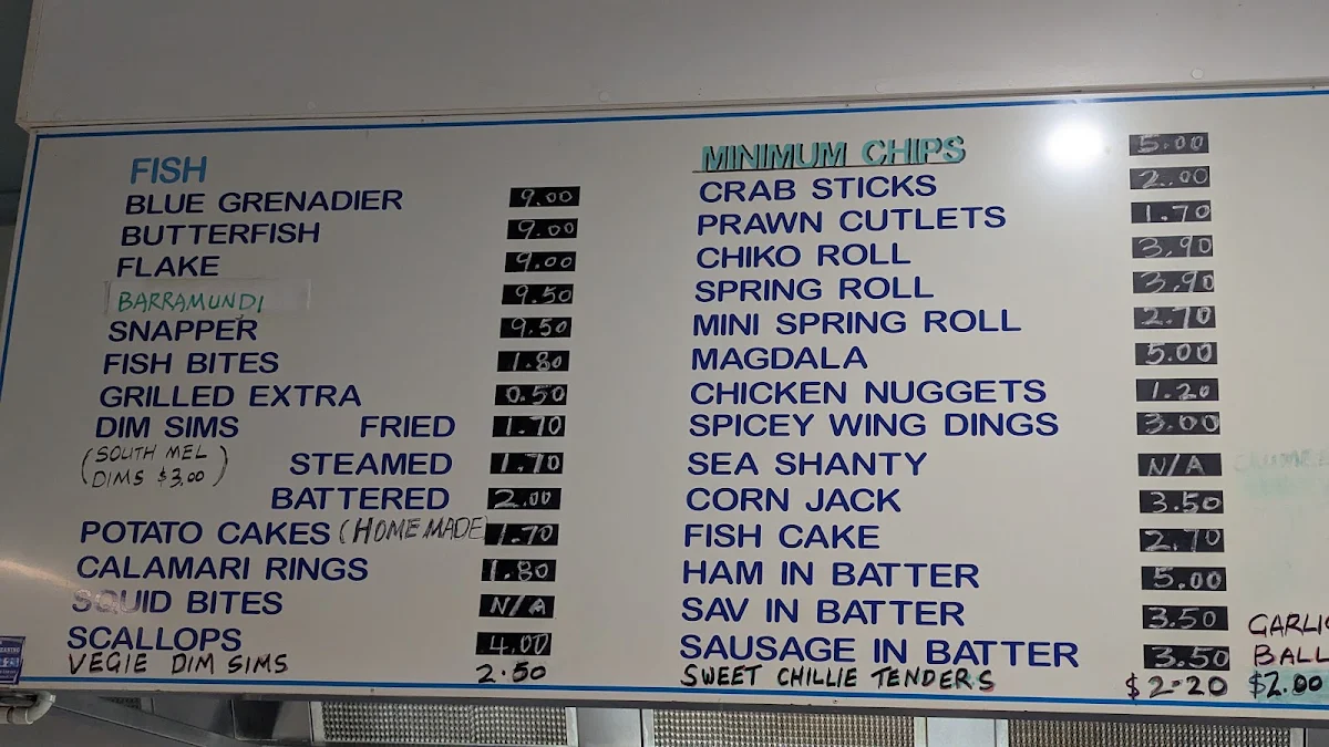 Menu, Terang Seafood