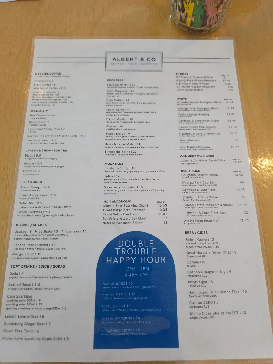 Menu, Albert & Co