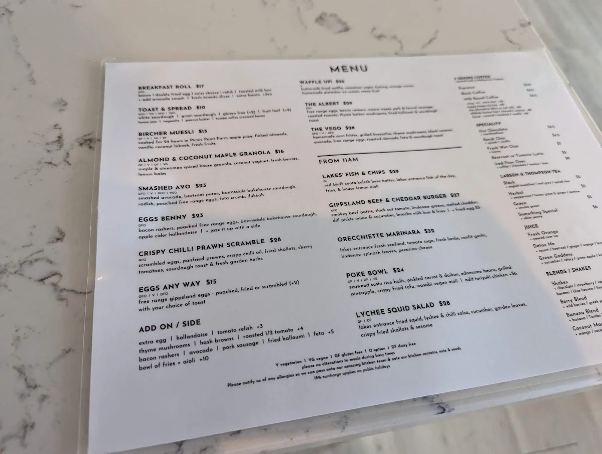 Menu, Albert & Co