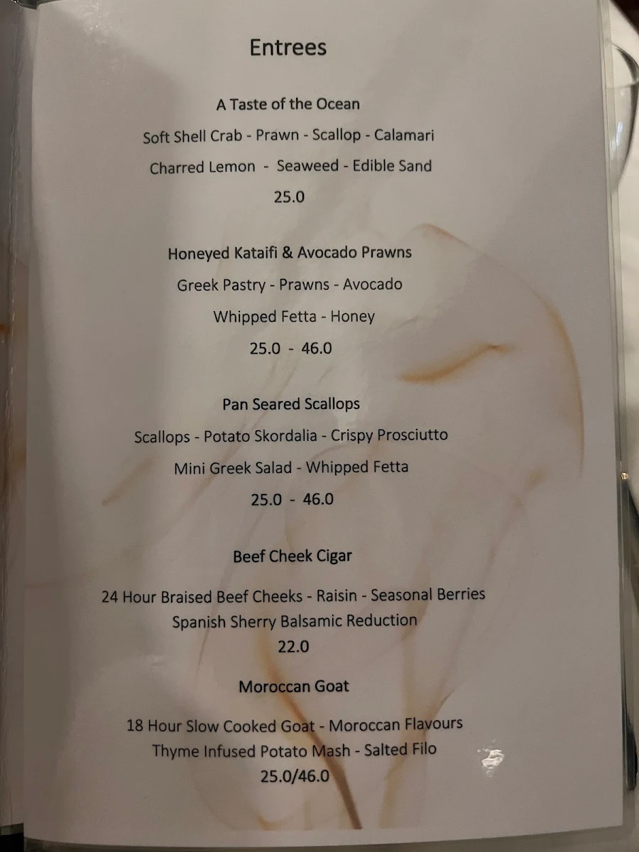 Menu, Thyme at The Lakes
