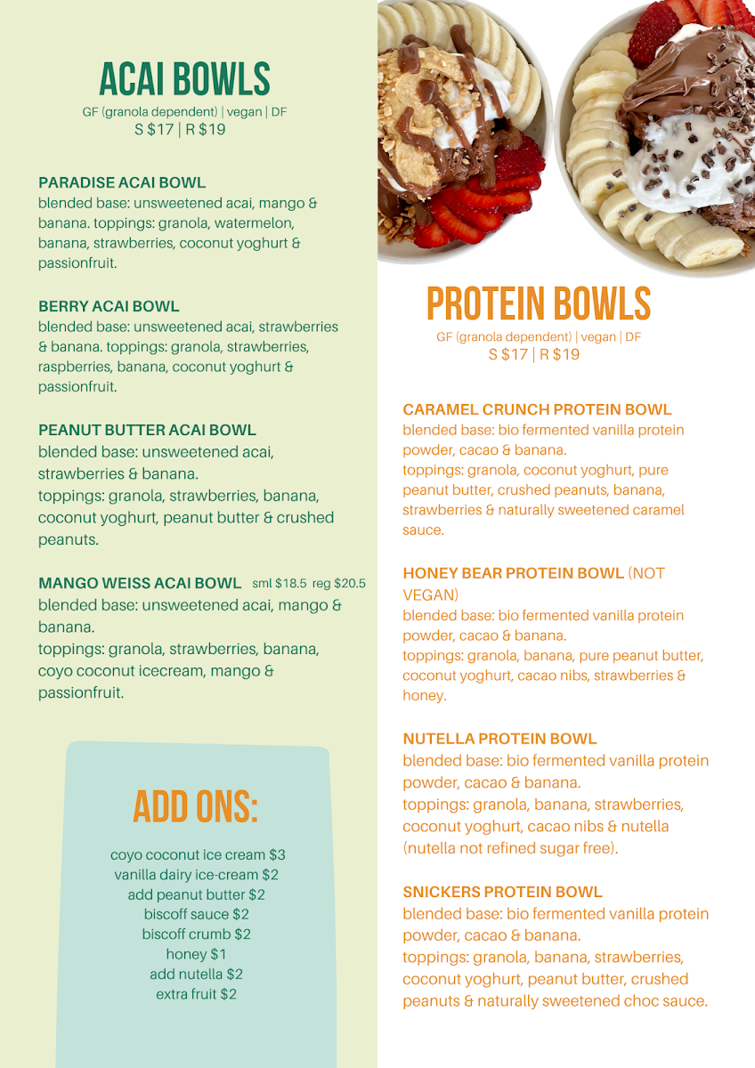 Menu, The Beet Bar