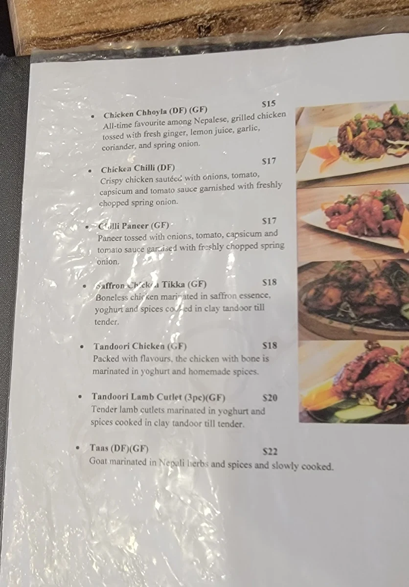 Menu, Danphe