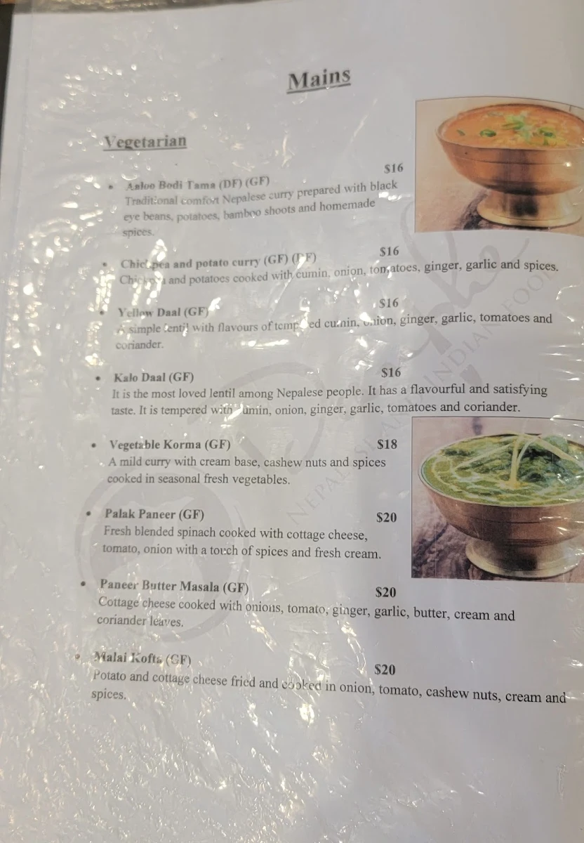Menu, Danphe